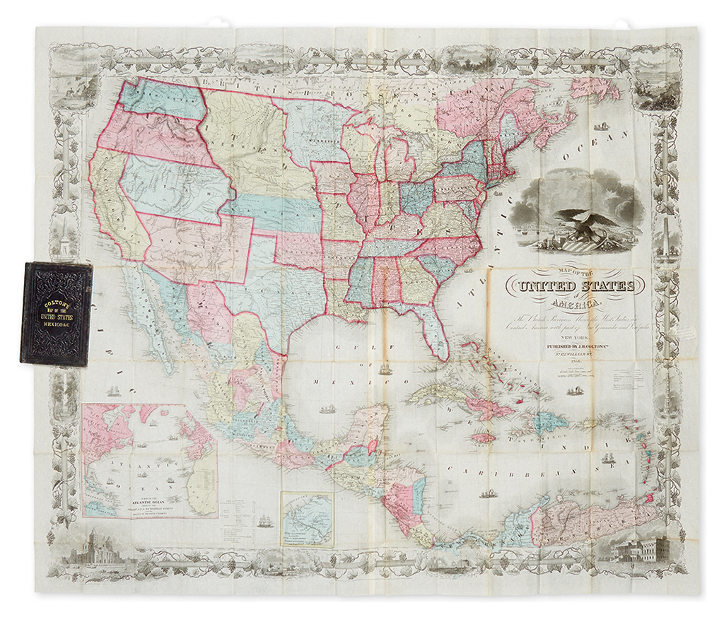 COLTON, JOSEPH HUTCHINS. Map of the United States of America, the British Provinces, Mexico, the West Indies, and Central America,